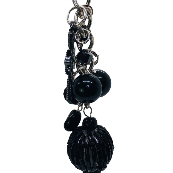 Hand-Crafted Black Beaded Cross Charm Wine Cork PURSE/Backpack Keychain Jewelry - Picture 8 of 16